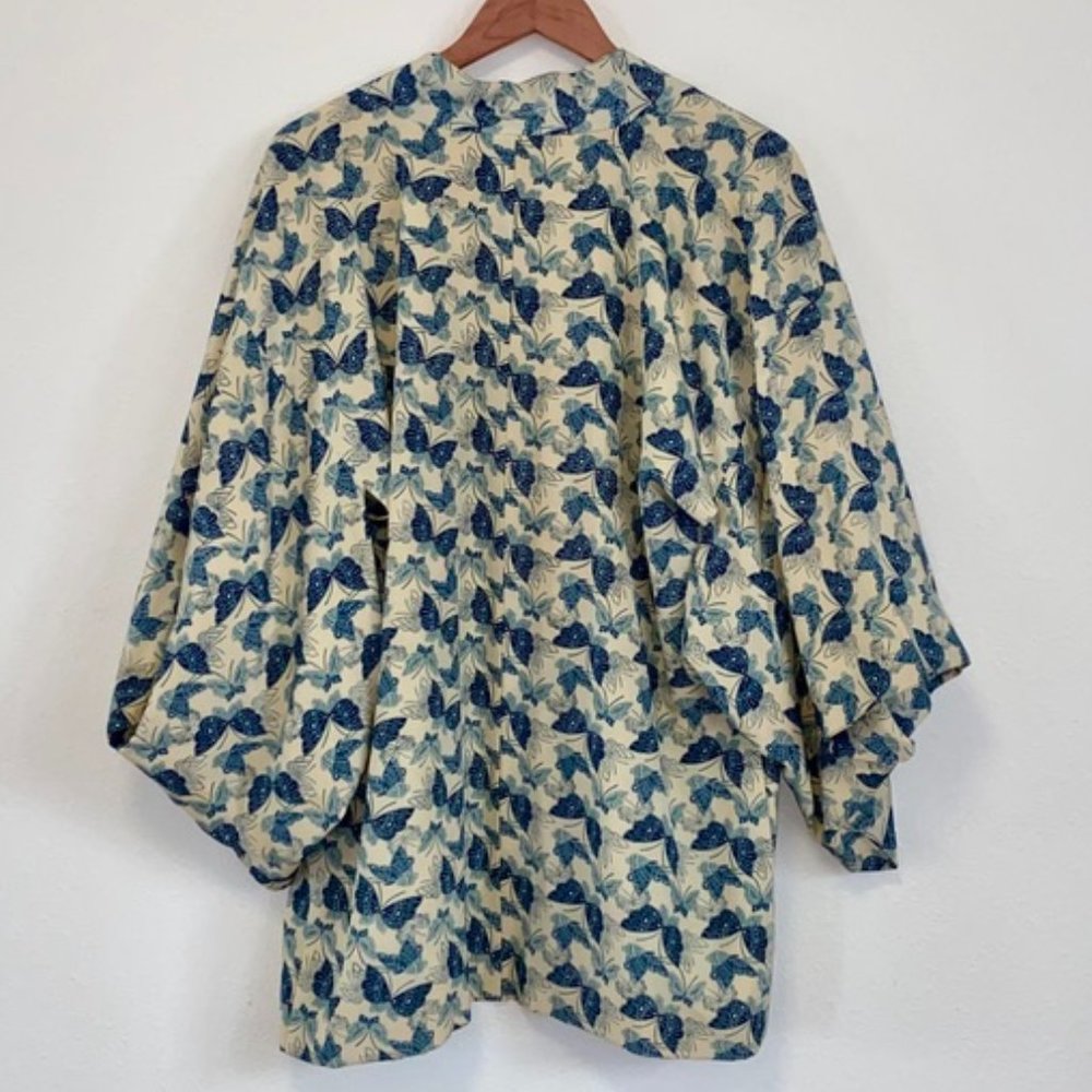 Japanese Vintage Silk Butterfly Short Kimono